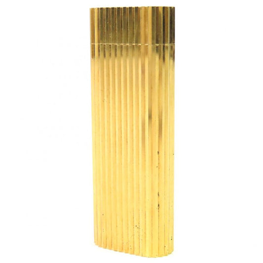 Cartier Stripe Oval Roller Type Gas Lighter Smoking Goods Gold