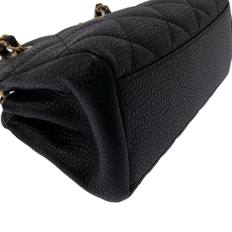 Chanel - Small Bowling Bag Caviar Skin Grained Calf Small Bow Ring Bag - Black
