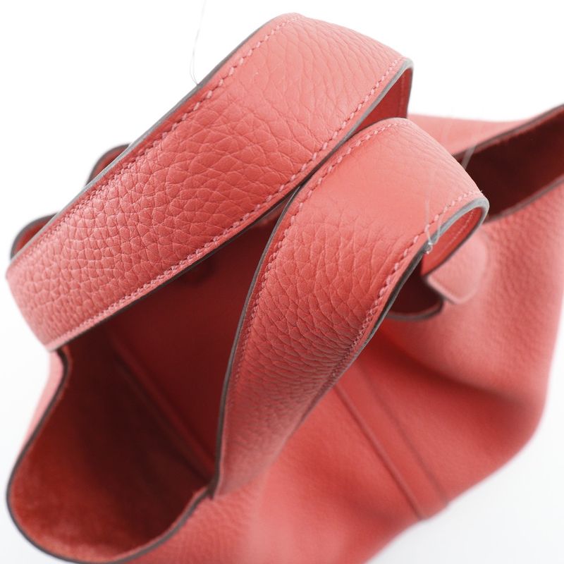 Hermes Picotin Lock 22mm (0.87in) Taurillon Clemence Red D Ladies Handbag