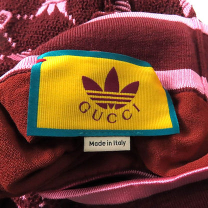 Gucci×adidas 693830 GG Trefoil Wool Jacquard Jogger Pants Bordeaux Pink S Made