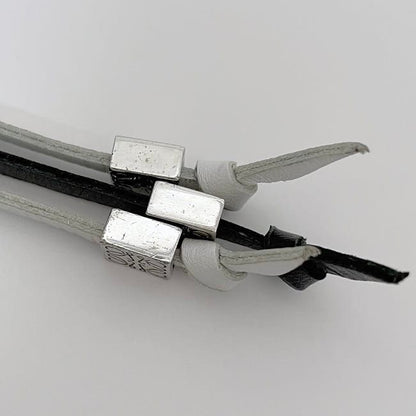 Loewe Charm Black White Silver Anagram Excellent Condition Leather