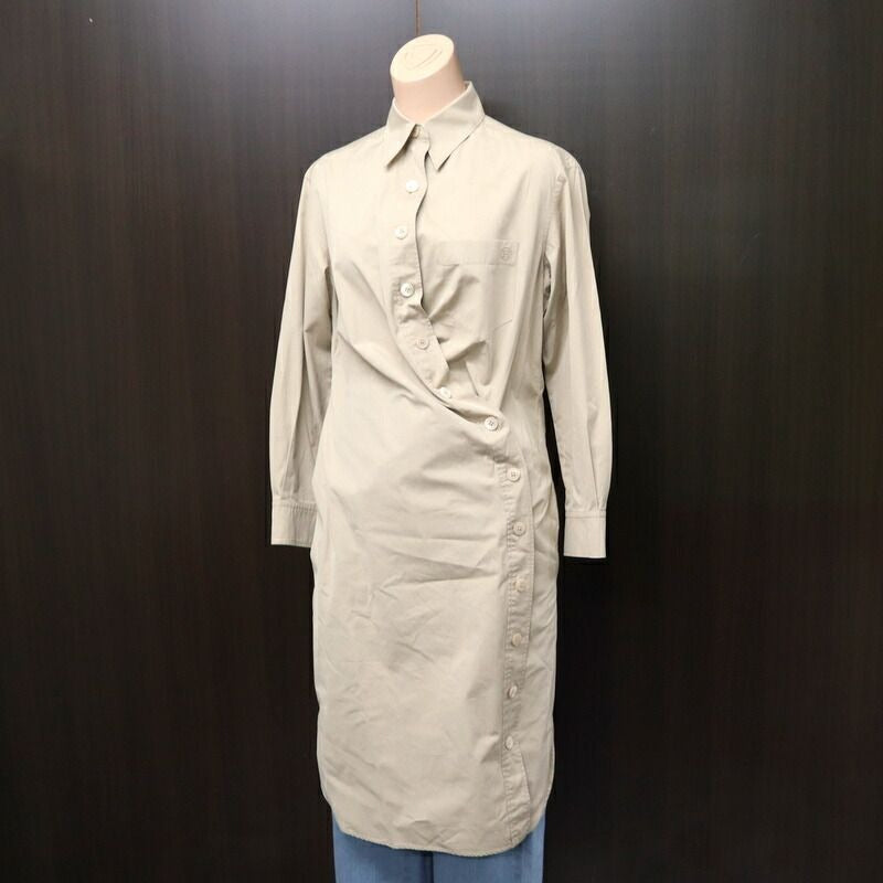 Hermes Long Coat Beige with Solder Mark Sta 38