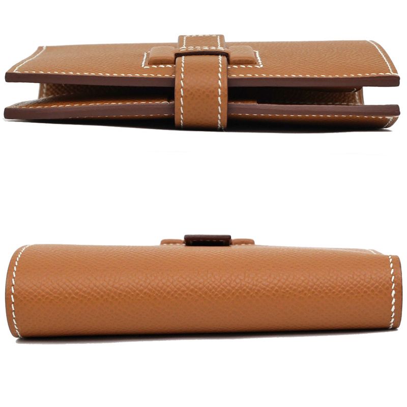 Hermes New-h Passant Compact Vo-epson Gold Silver-hardware Bifold