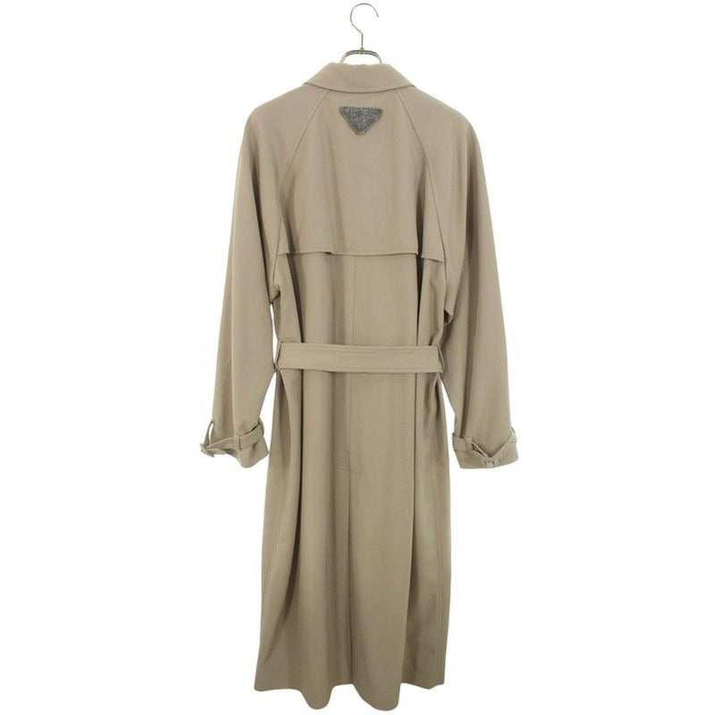 Prada Sgc 473 Wool Trench Coat with Belted Triangle Felt Patch 46 — view 2