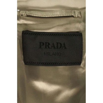 Prada Sgc 473 Wool Trench Coat with Belted Triangle Felt Patch 46 — view 3
