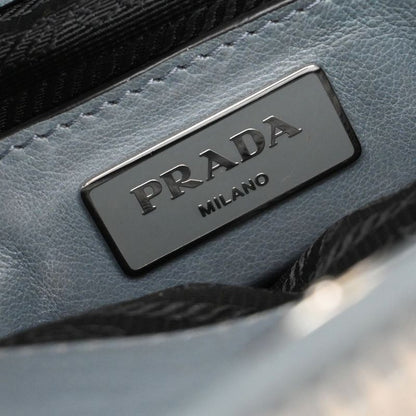 Prada Hand Shoulder Bag 2way Gray Leather 88ka908