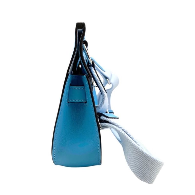 Hermes Shoulder Bag Gipsyère Mini W Engraved Swift Celeste Blue Brume Silver