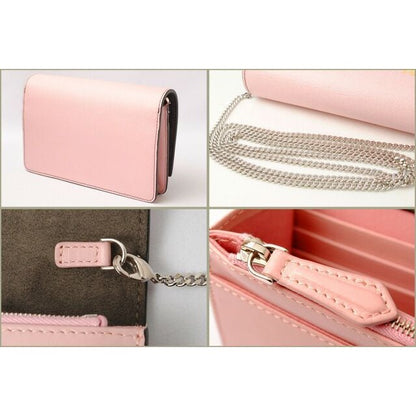 Fendi Wallet With Chain Mini Bag Leather 8 M0346 SQT F02 L0 Multicolor Pink — view 8