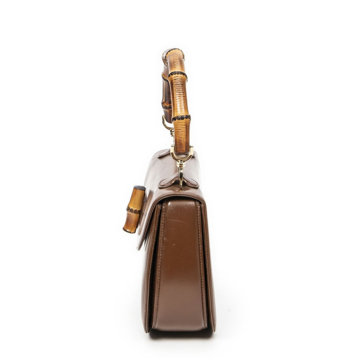 Gucci Vintage Flap Top Handle Beige Calfskin Leather — view 3