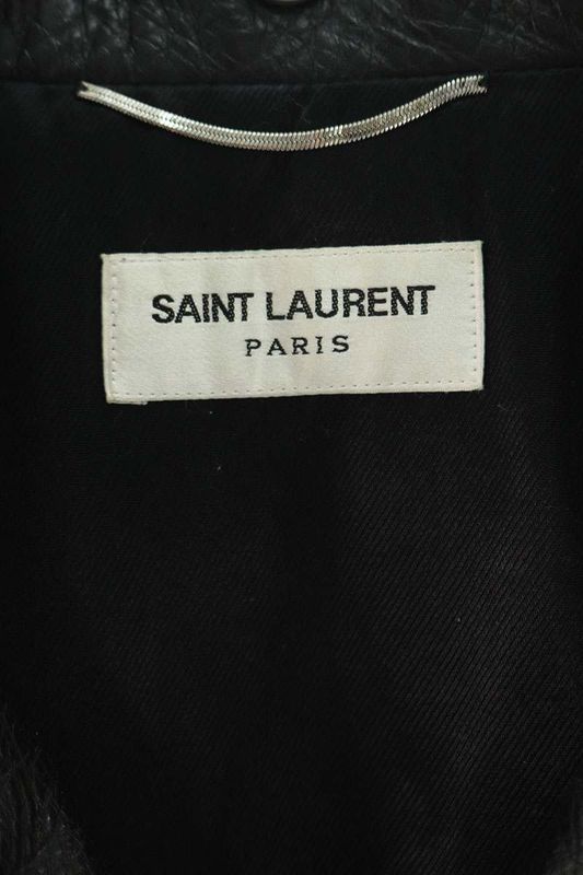Saint Laurent Paris 483224 Yc1ep Double Rider Scuff Zar Jacket With Patch Men's