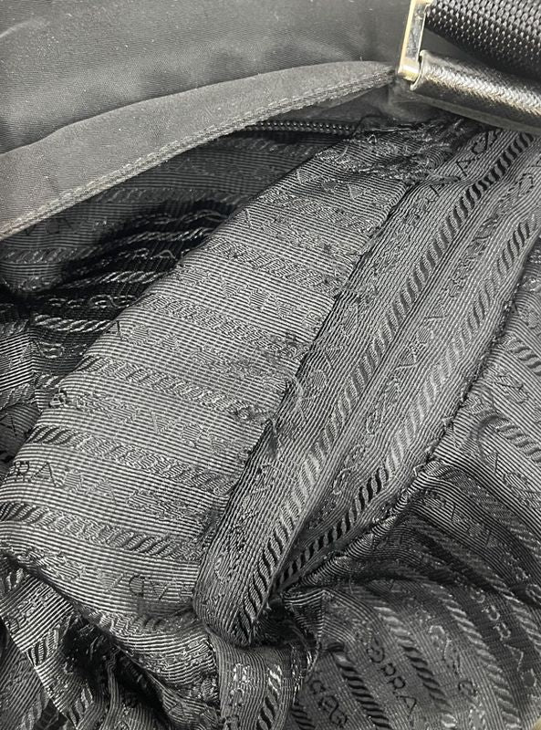 Prada Shoulder Bag Nylon Leather Black 87ka725