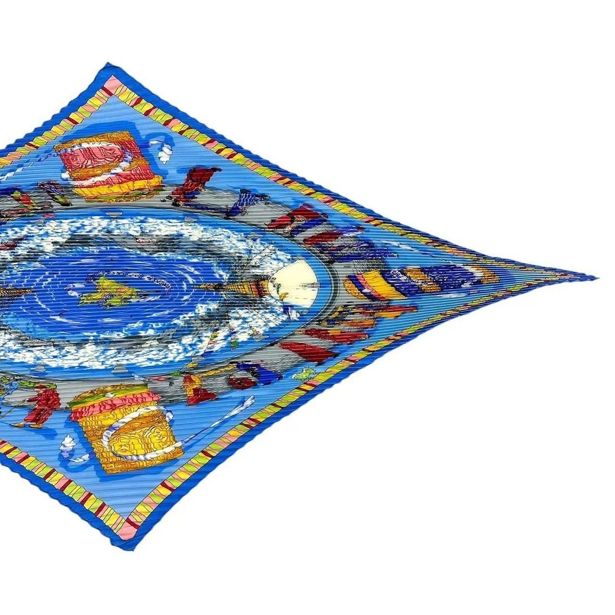 Hermes Silk Scarf Pleat Prayer in the Wind Prieres AU Vent Blue — view 3