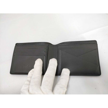 Louis Vuitton Bifold Wallet Portefeuille Multiple Black Aerogram Leather — view 6