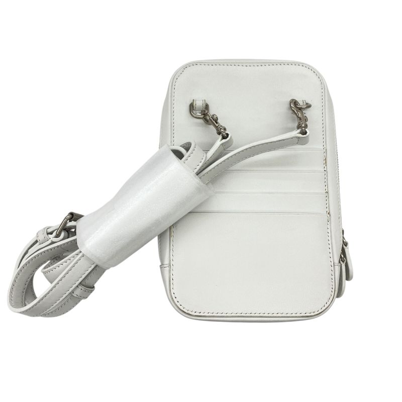 Em10009 Balenciaga Shoulder Bag Phone Shoulder Cache Zip Phone Holder White