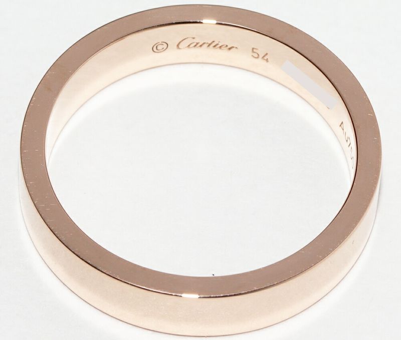 Cartier Ring 18K Pink Gold C De Cartier Ring Engraved Ring Width 4mm (016in)