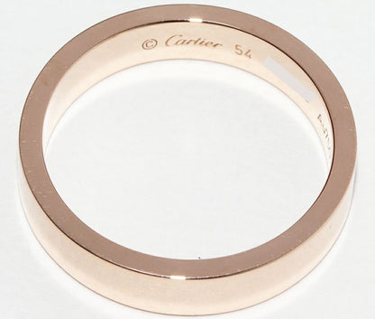 Cartier Ring 18K Pink Gold C De Cartier Ring Engraved Ring Width 4mm (016in)