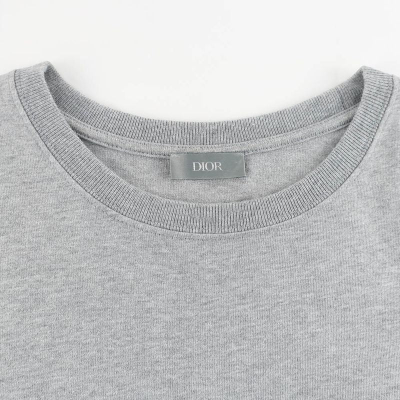 Christian Dior CD Icon T-shirt 943j605f0554 Gray Crew Neck Embroidery