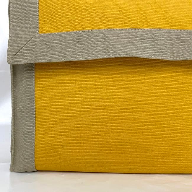 Hermes Clutch Bag Tapidocel Yellow Beige Excellent Condition Cotton