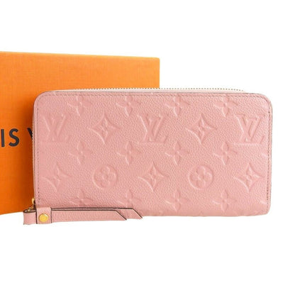 Louis Vuitton Monogram Empreinte Leather Zippy Long Wallet Rose Poudre Pink