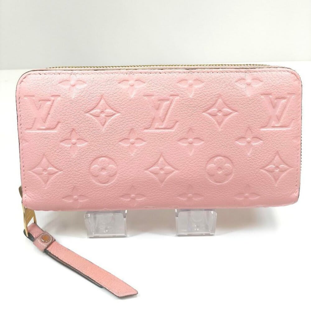 Louis Vuitton Monogram Empreinte Leather Zippy Long Wallet Rose Poudre Pink