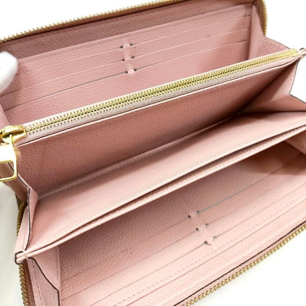 Louis Vuitton Monogram Empreinte Leather Zippy Long Wallet Rose Poudre Pink