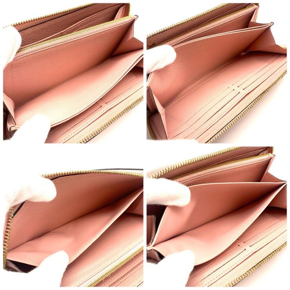 Louis Vuitton Monogram Empreinte Leather Zippy Long Wallet Rose Poudre Pink
