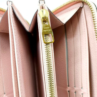 Louis Vuitton Monogram Empreinte Leather Zippy Long Wallet Rose Poudre Pink