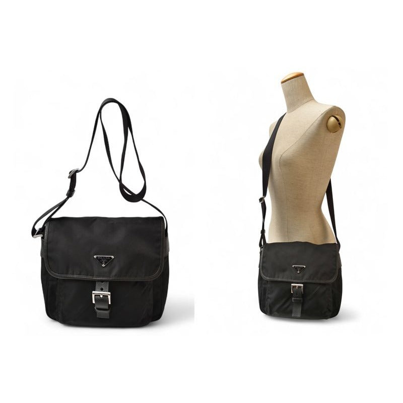 Prada Shoulder Bag Crossbody Nylon Black Bt0173