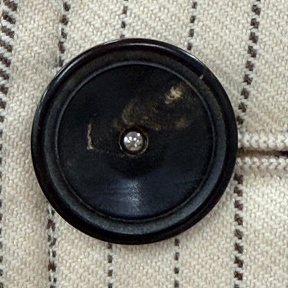 Saint Laurent Yves Rive Gauche Vintage Cotton Era Striped Pattern Logo Button — view 6