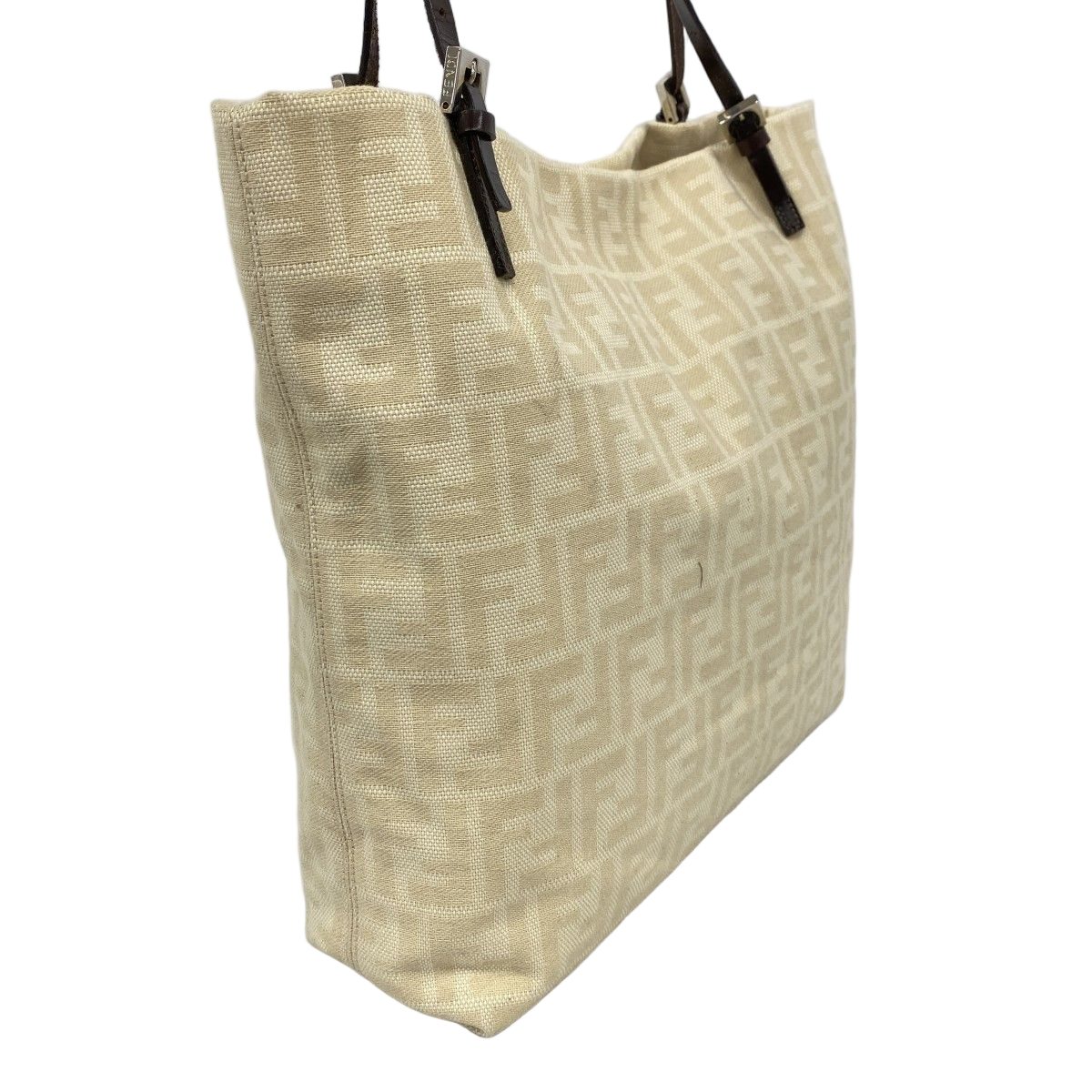 Fendi Tote Zucca Canvas Beige Silver — view 2