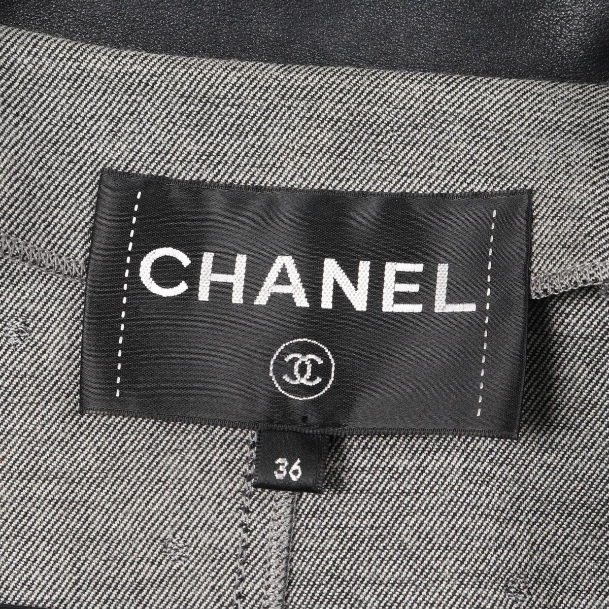 Chanel Leather Jacket Coco Mark Embroidery Other — view 3