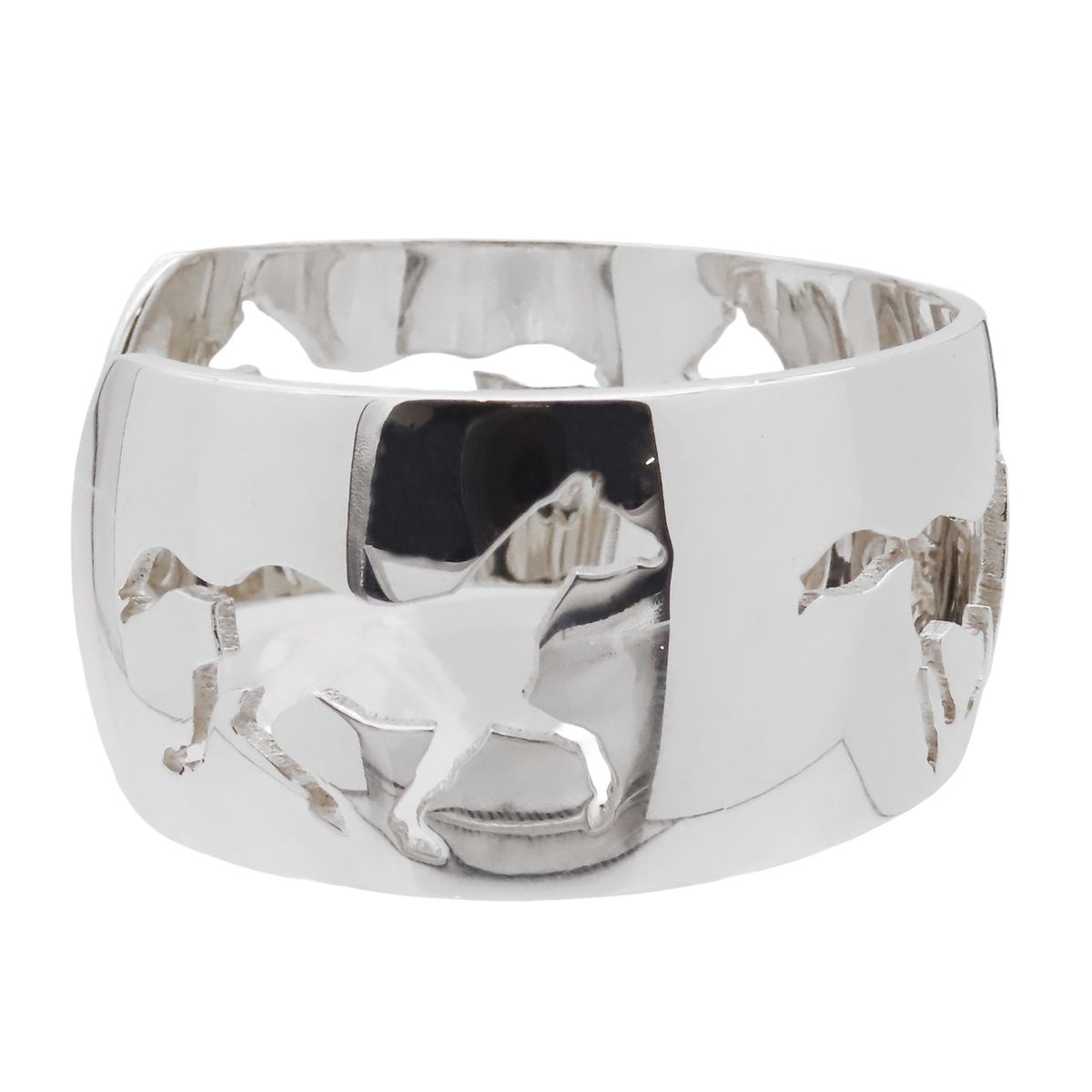 Hermes Cuff Silver Horse Bracelet Bangle Vintage — view 3