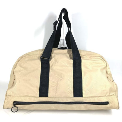 Chanel Boston Bag CC Coco Mark Logo Nylon Canvas Beige