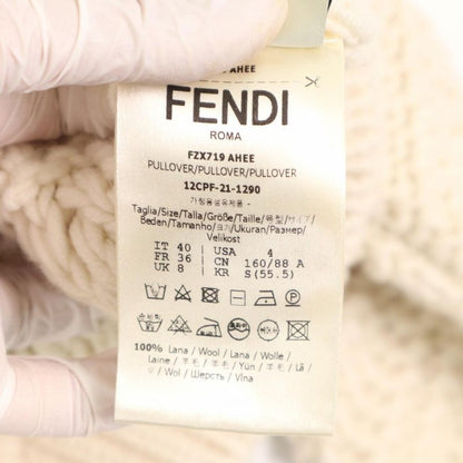 Fendi Knit Women's FF Logo Cropped Sweater Long Sleeve Clothing Tops Apparel