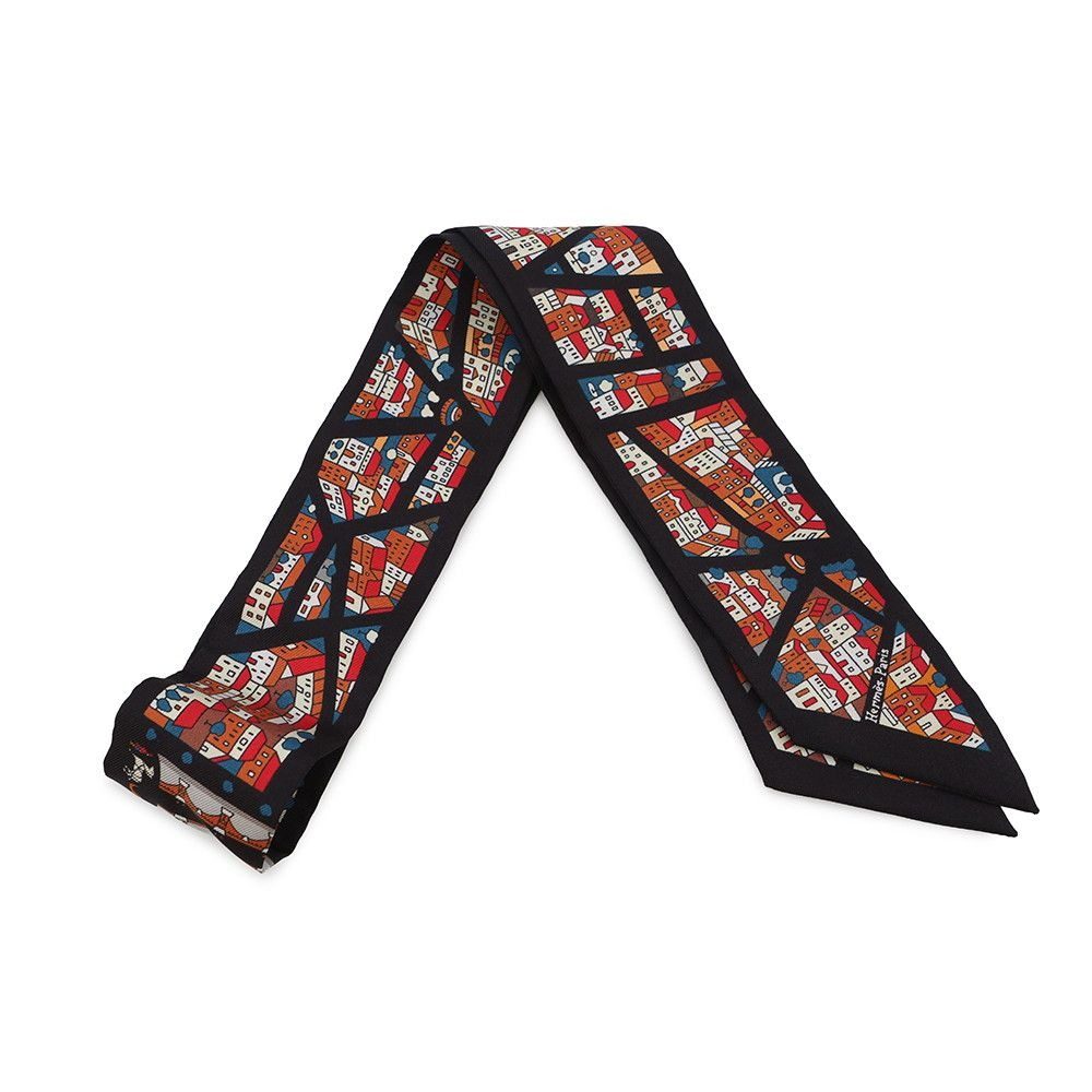 Hermes Scarf Twilly Rive Droite Gauche Right Bank and Left Silk