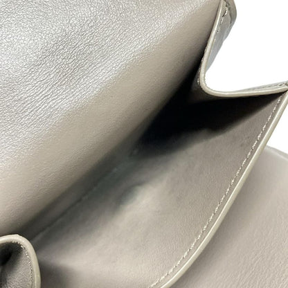 Celine Trifold Wallet Small Tri-fold Wallet Gray Beige Leather