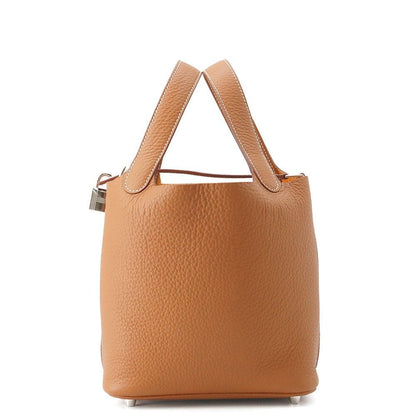 Hermes Handbag Picotin Lock PM Gold Silver Taurillon Clemence