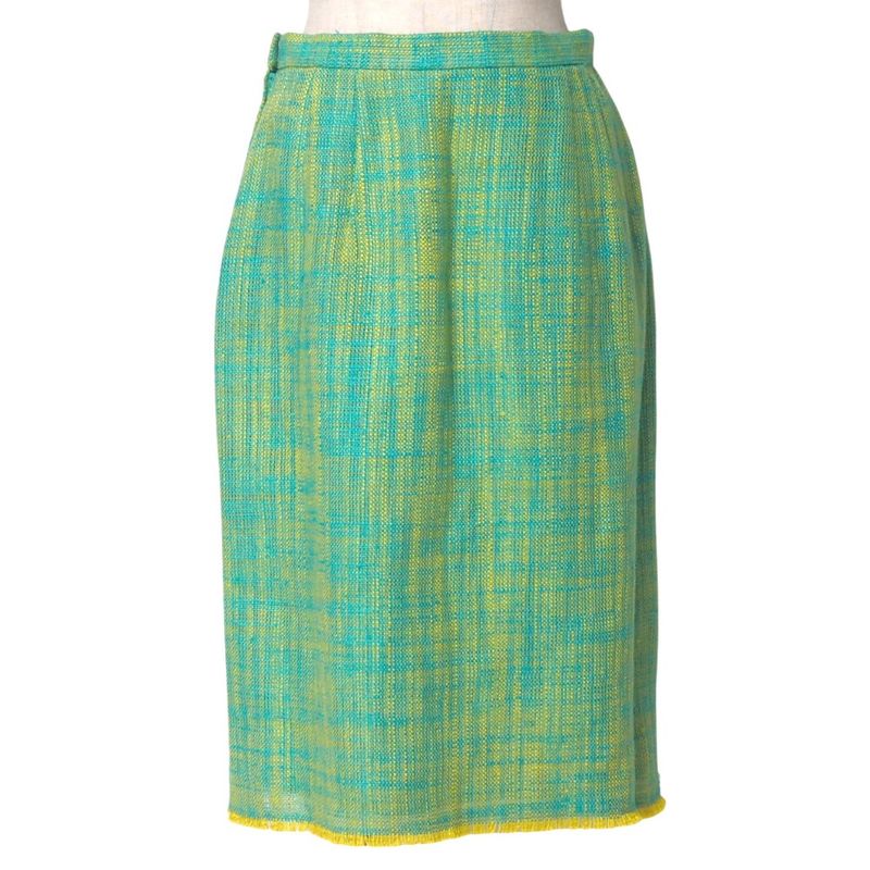 Balenciaga Vintage Skirt Setup Size 40 Jacquard Collarless Jacket Tight Skirt