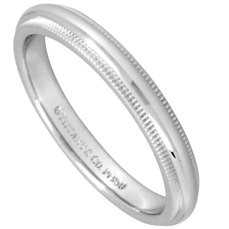 Tiffany & Co Tiffany & Co Milgrain Ring Size Approx 17 Pt950 61g Platinum 3mm