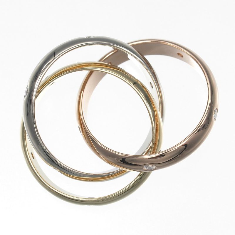 Cartier Trinity 3.5mm (0.14in) Band 18K Gold (YG X PG X WG) X 15P Diamonds #7