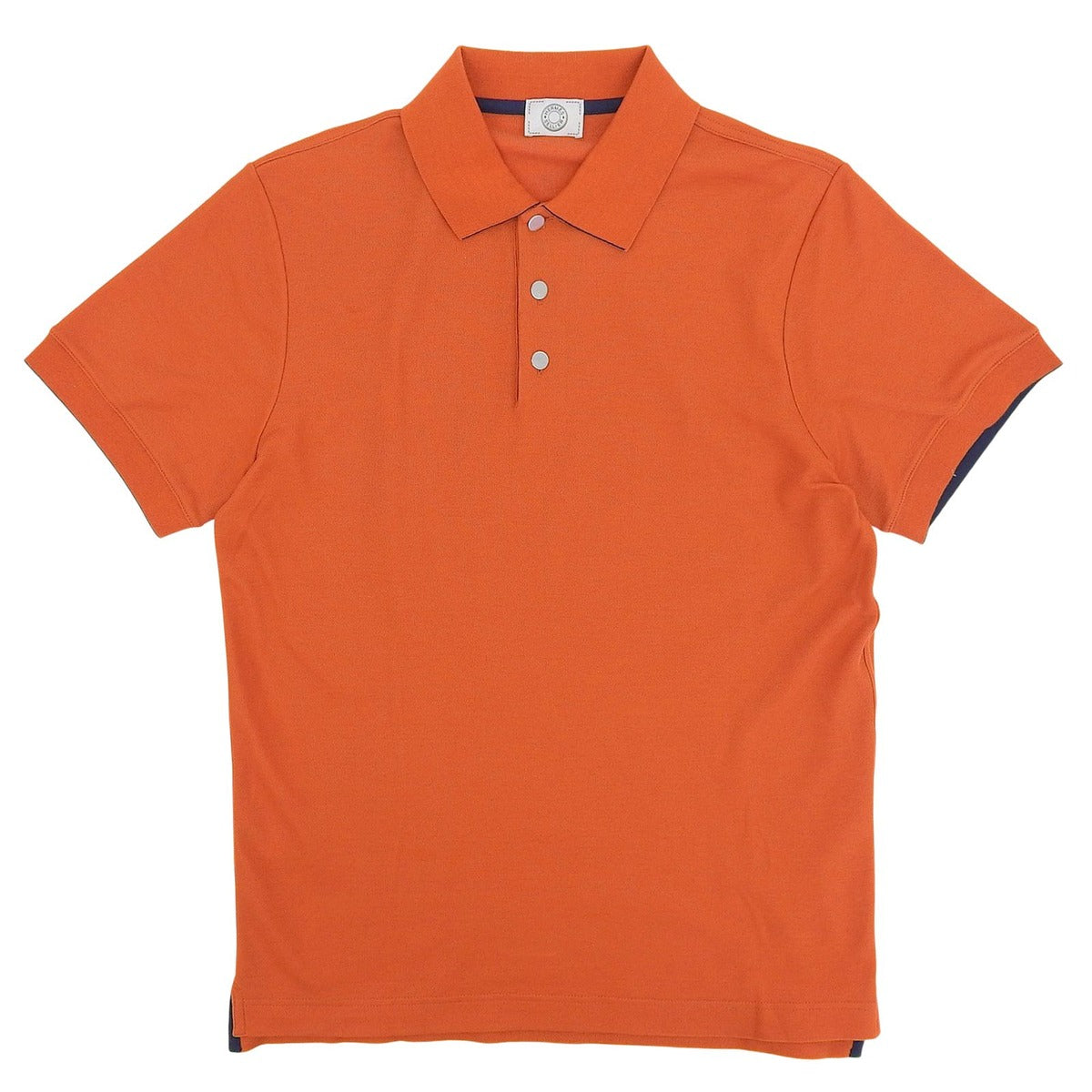 Hermes Button Short Sleeve Polo Shirt Orange