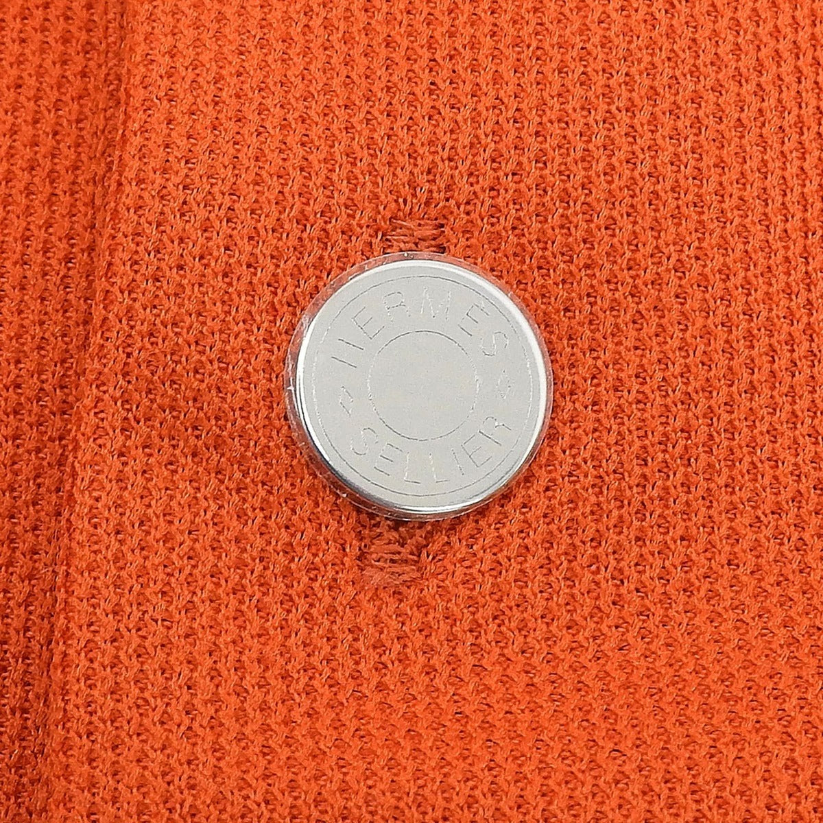 Hermes Button Short Sleeve Polo Shirt Orange — view 4