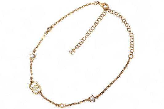 Chanel Necklace Pendant Bracelet 2way Chanel Coco Mark CC Star Rhinestone Gold