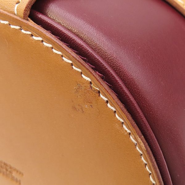 Hermes Handbag Muselière 2 Box Calf Rouge Vif X Natural X Havana Gold Hardware