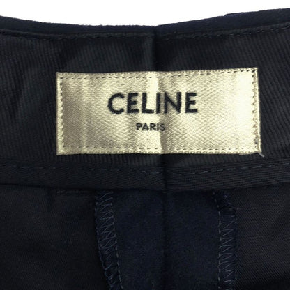 Celine 2 Tuck Cashmere Flannel Trouser Pants 2p519561f Navy 34