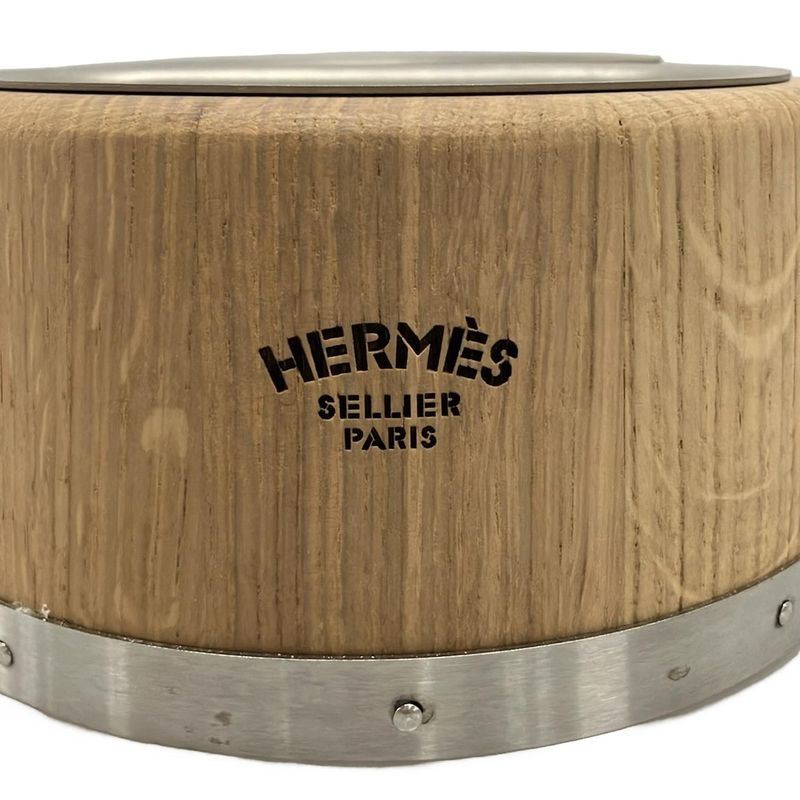 Hermes Small Accessories Dog Bowl PM Light Brown×silver Chaine D'ancre