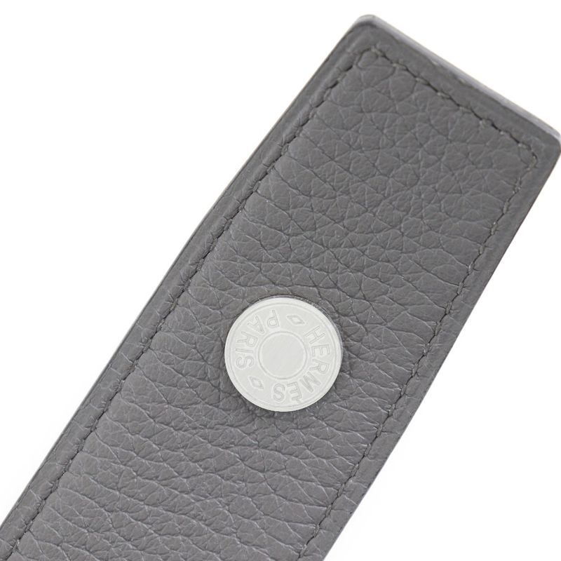 Hermes Serie Taurillon Clemence Etang Gray A Men's Belt