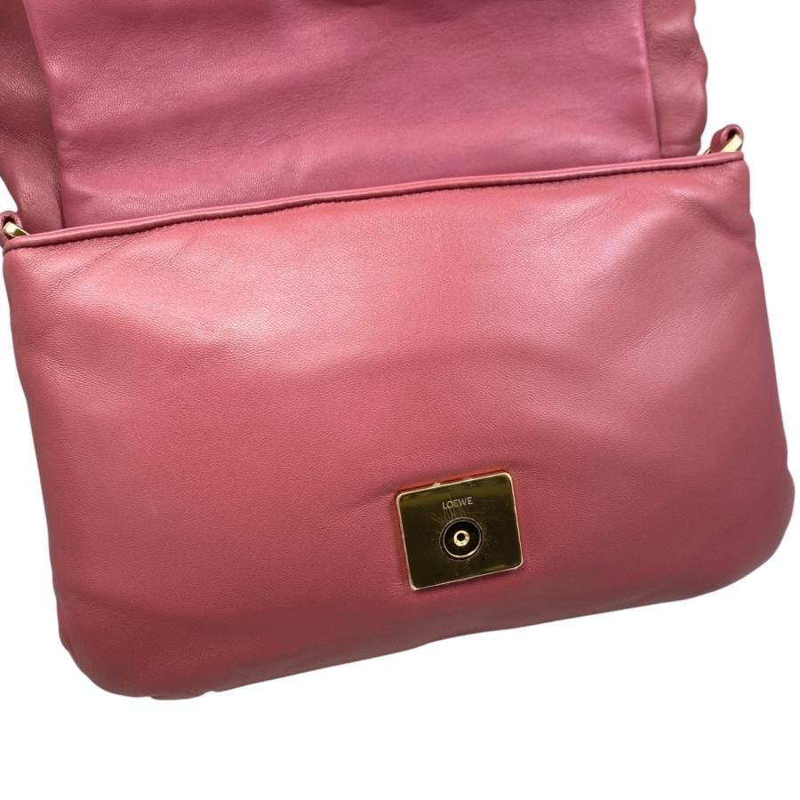 Loewe Shoulder Bag Puffergoya Bag Ap40p41x01 Lambskin Anagram Plum Rose Pink