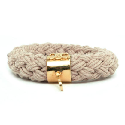 Celine Pendant Top Scrunchie Beige Gold Hardware Plated Accessory-