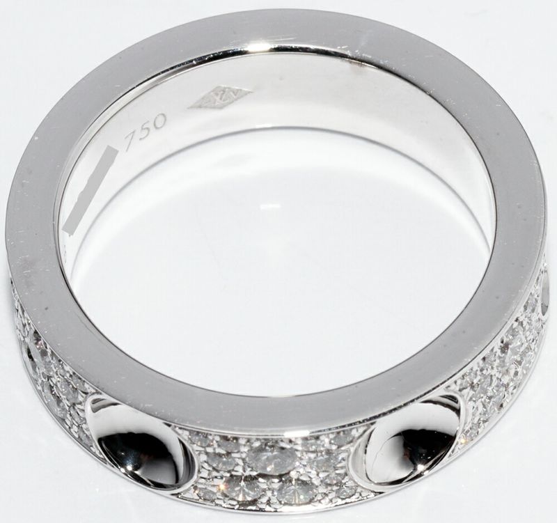 Louis Vuitton 18K White Gold Full Pavé Diamond Petite Bague Empreinte Ring